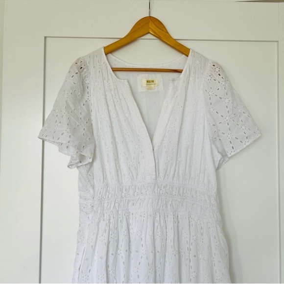 Anthropologie Maeve Somerset Maxi in Ivory Eyelet Tiered Dress Size XL​ - Picture 3 of 7
